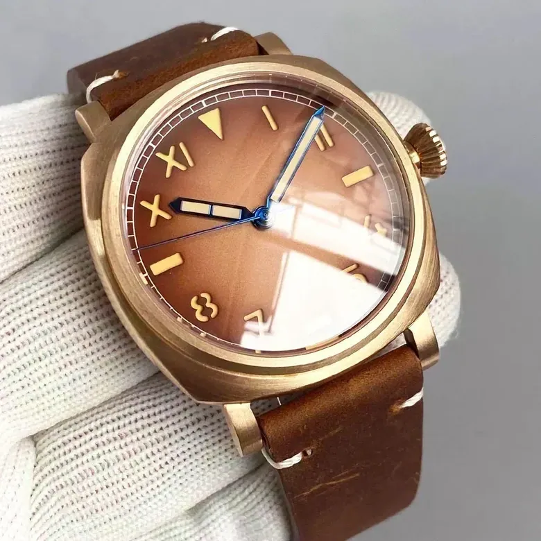 Tandorio CUSN8 Bronze /Stainless Steel Radiomir TD113B AR Sapphire Sandwich California 42mm Square NH35 PT5000 20atm