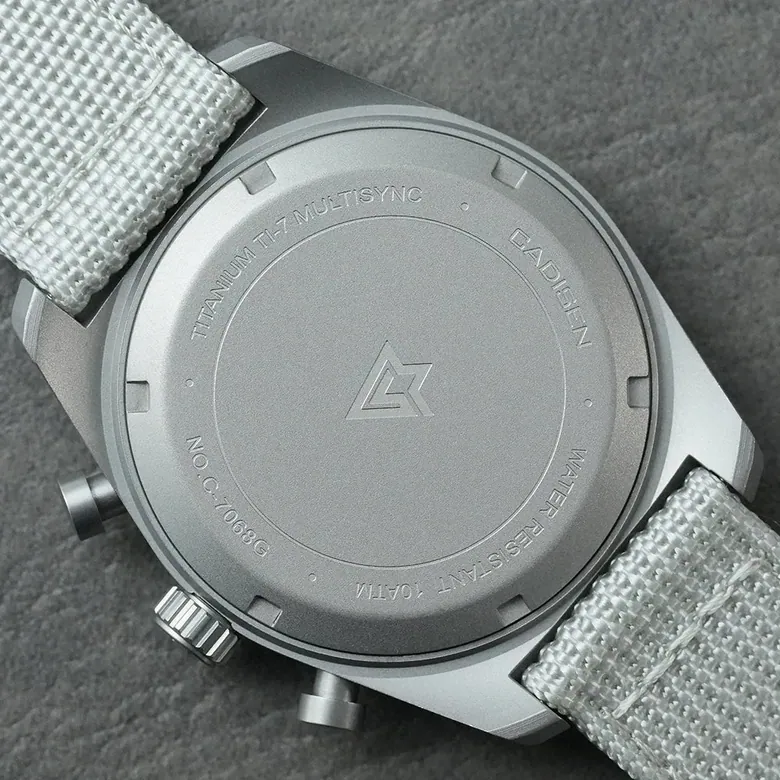 40mm CADISEN Titanium Quartz TI-7 MULTISYNC Chronograph VK63 AR Sapphire 10Bar