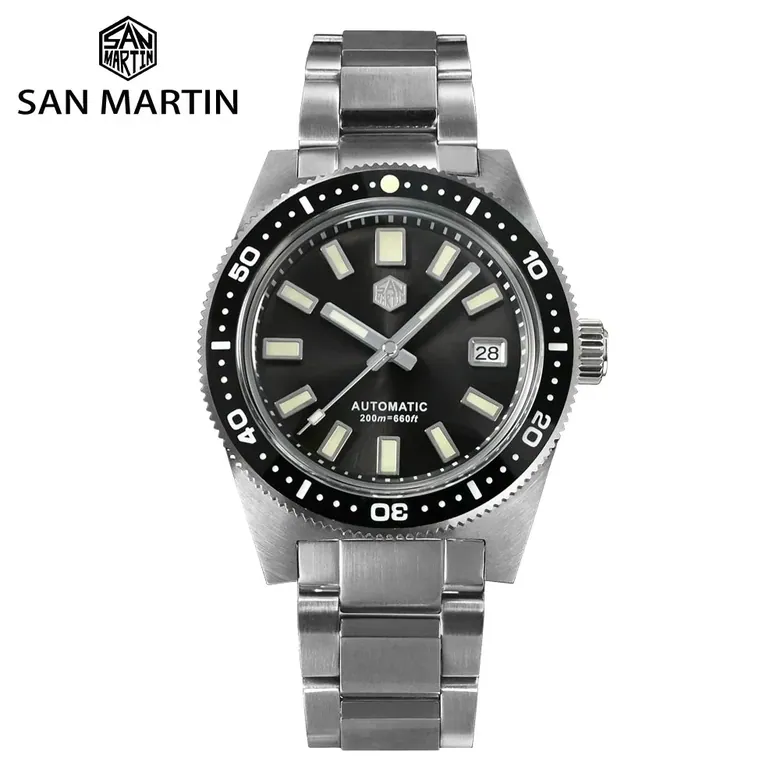 San Martin 62mas V4 Diver SN0007G 41mm NH35 Automatic AR Sapphire Date Window 20bar c3 Luminous