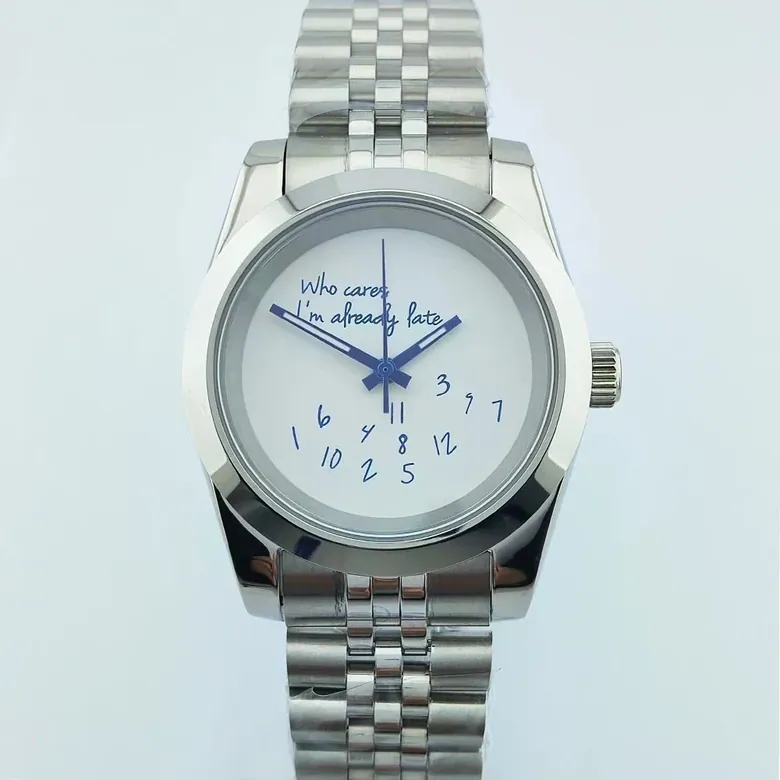 Special Dial Explorer Watch 39mm nh35 Who cares im already late Watch