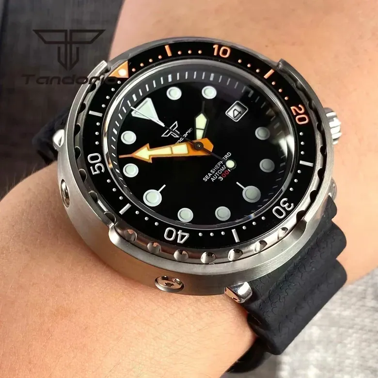Tandorio 46.5mm Tuna Automatic Dive watch NH35A Sapphire20Bar TD245 Ceramic