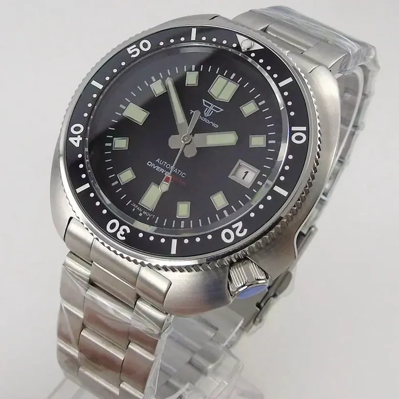 PT5000 Turtle Dive Watch Tandorio TD239P 120 Clicks 3.8 Crown Super Luminous Dial Sapphire 20Bar Japan NH35