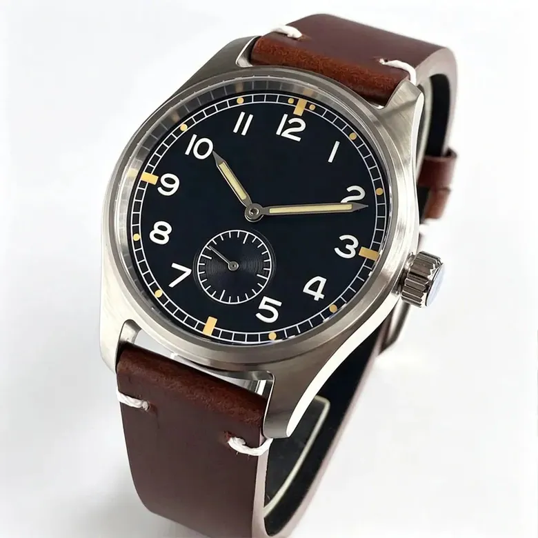 Solid Bronze titanium Hand Winding Watch Tandorio TD931B 39mm Sapphire Pilot ST1701 Automatic 20ATM