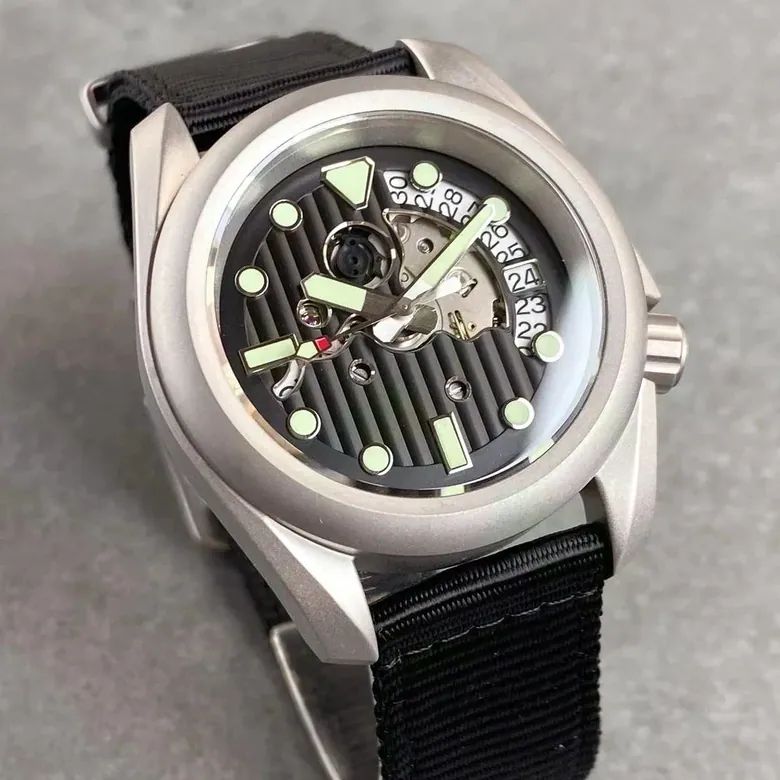 Skx Mod Pilot Tandorio TD115k 40mm Hollow Skeleton 3.8 Sandblast NH35A Military Sapphire 20ATM Luminous