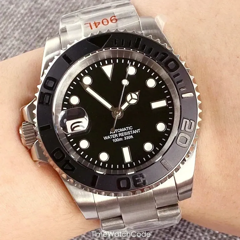 40mm Left-Handed Submariner Mod watch Tandorio TD218A NH35 Movt Lefty Diver 20BAR Glide Lock Sapphire