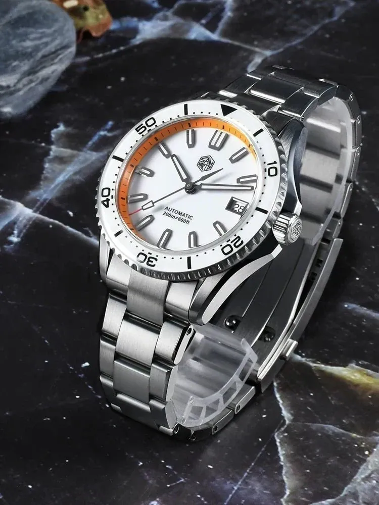 San Martin Sn0129 Enamel Dial Full Luminous 39mm Dive Watch NH35 Automatic 20Bar Ar saphire Swiss Lume