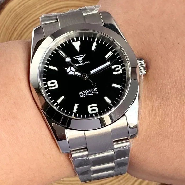 Tandorio 36mm 39mm Pilot Watch Polish Bezel NH35A 100m Waterproof Sapp