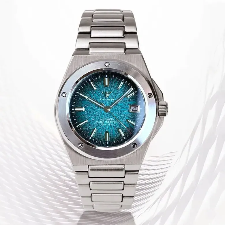 Engineer Watch Tandorio TD331S Blue Teacup Pattern Date Face Sapphire 10bar NH35 Automatic Lumimous Dress