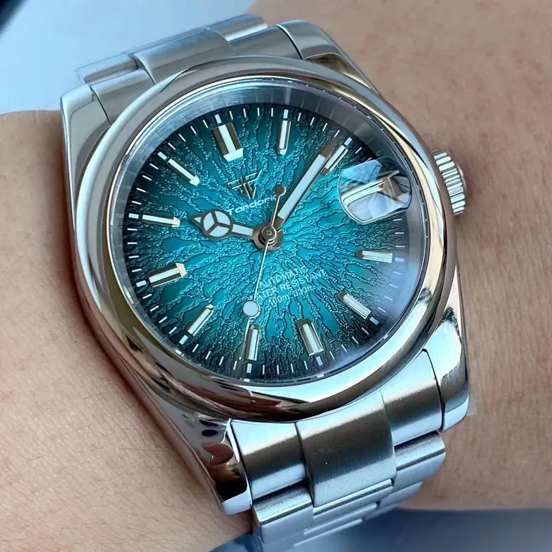Explorer Watch Tandorio TD110T NH35 Automatic 36/39mm Teacup Pattern Date Luminous  Sapphire 10bar Dress