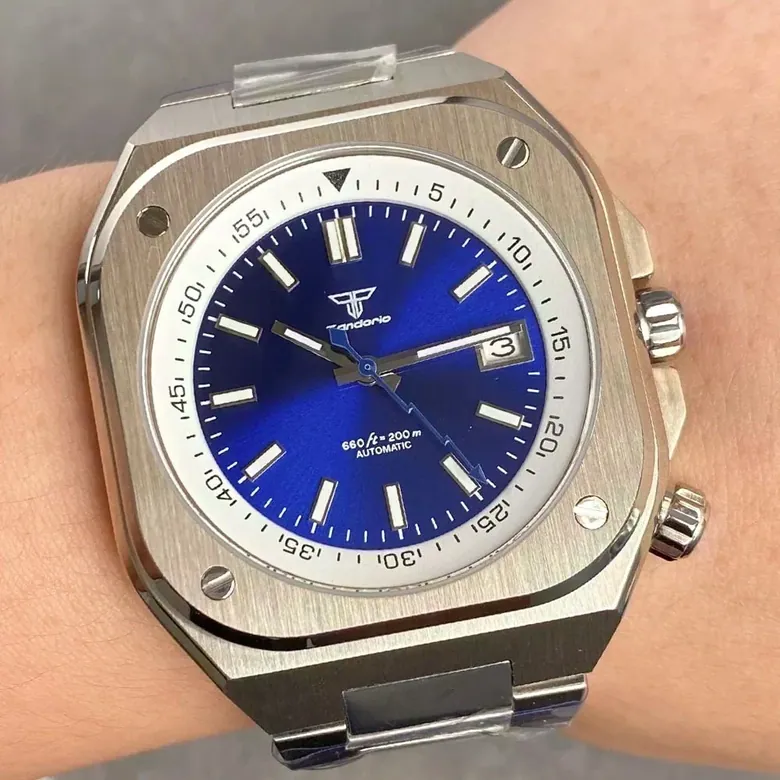 Tandorio 42mm Square Watch  TD303 10ATM NH35A Automatic Glass Back Fashion Sapphire