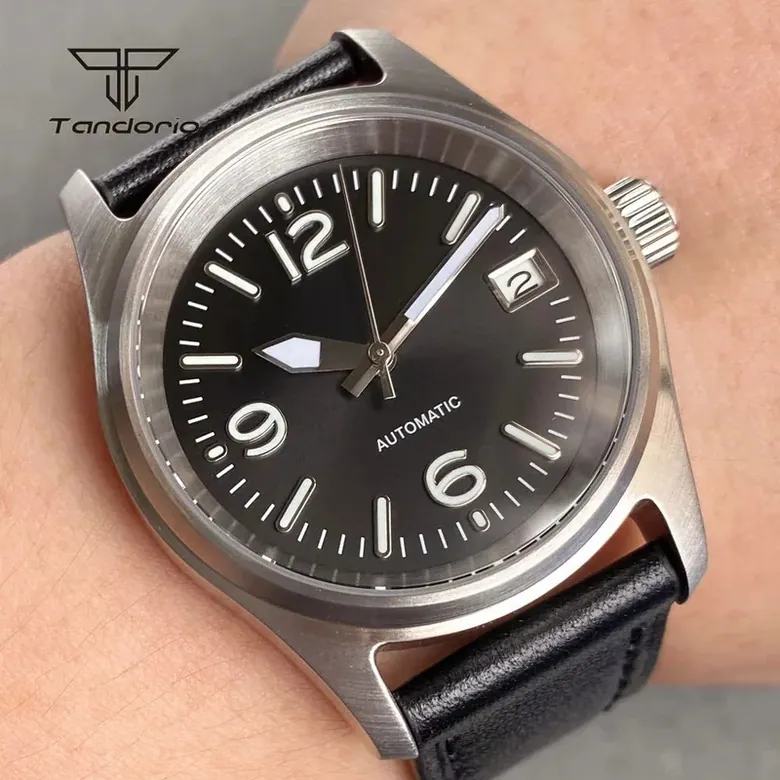 Tandorio 36mm Pilot Watch TD104 Seiko NH35 Automatic Date 20atm Sapphi