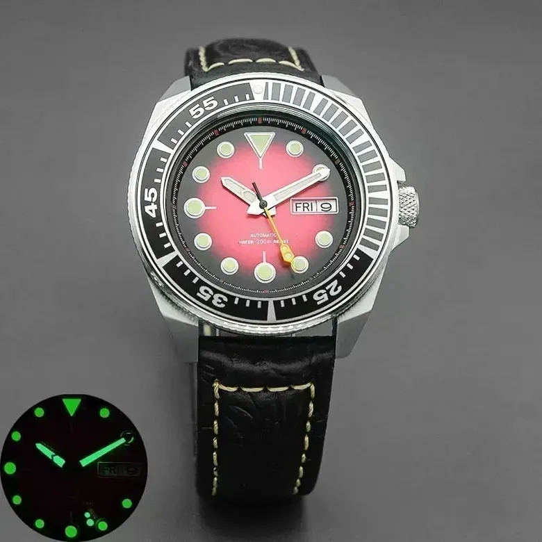 Sterile King Samurai Watch C3 Luminous Sapphire NH35 Automatic Diver 20Bar 43MM
