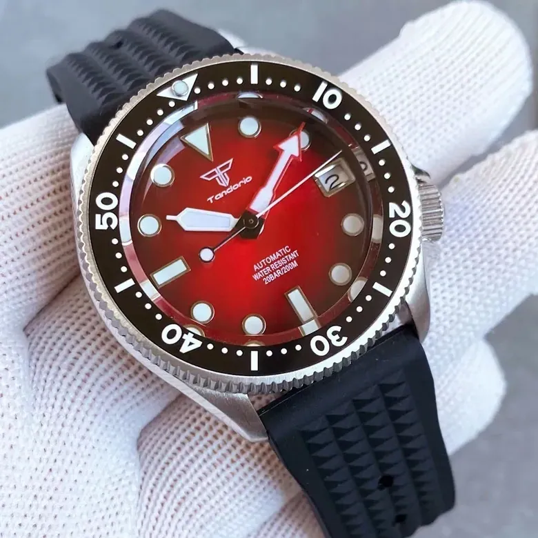 Stainless Steel / Titanium SKX013 Mod 37mm Tandorio TD248A 20ATM Dive