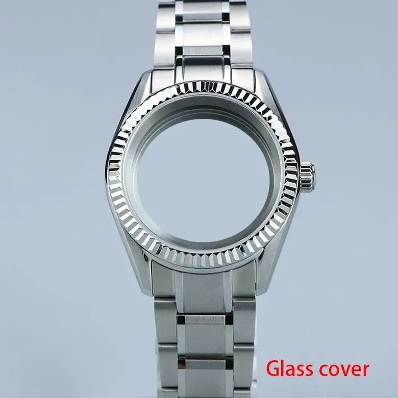 Premium 38.0mm GS Modified Case Fluted NH35 Case 316L Stainless Steel Suitable for NH35/NH34 Movement Sapphire Glass