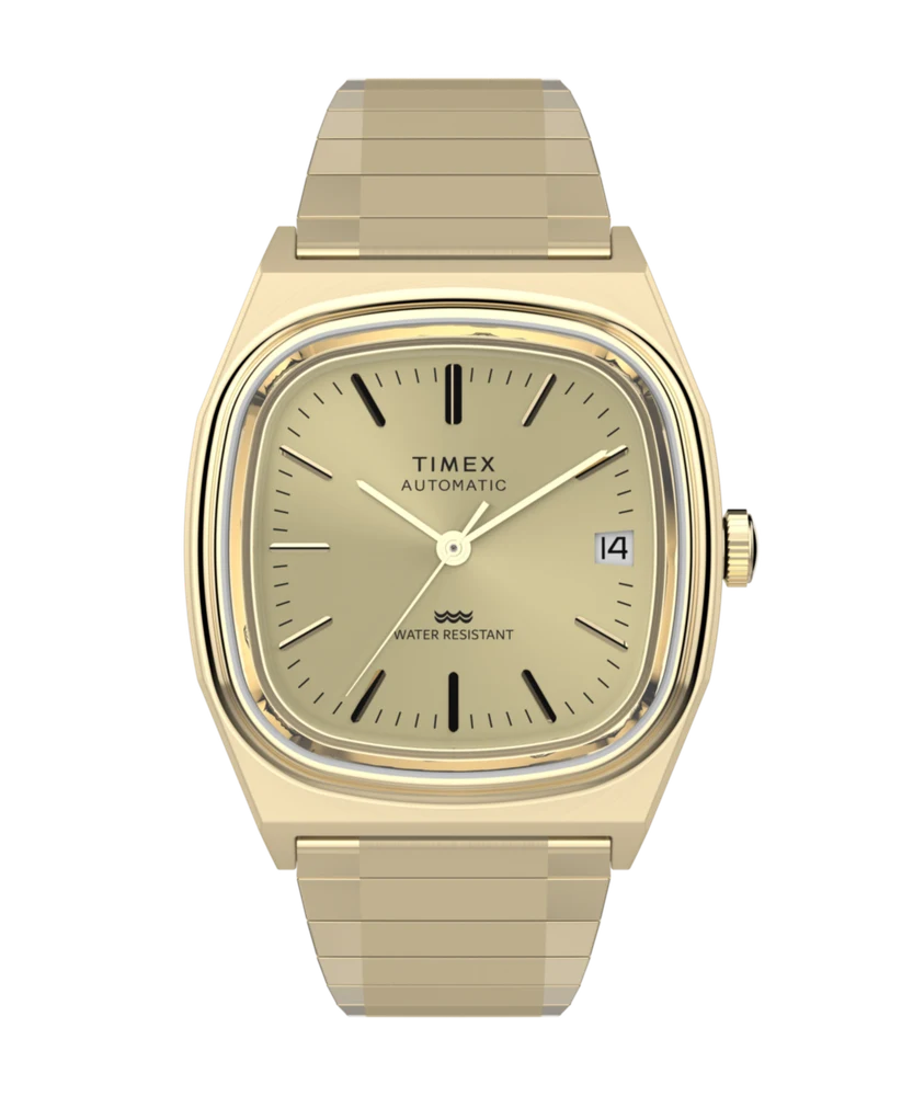 Timex® Automatic 1983 E Line Reissue 34mm Gold-Tone Expansion Band Watch