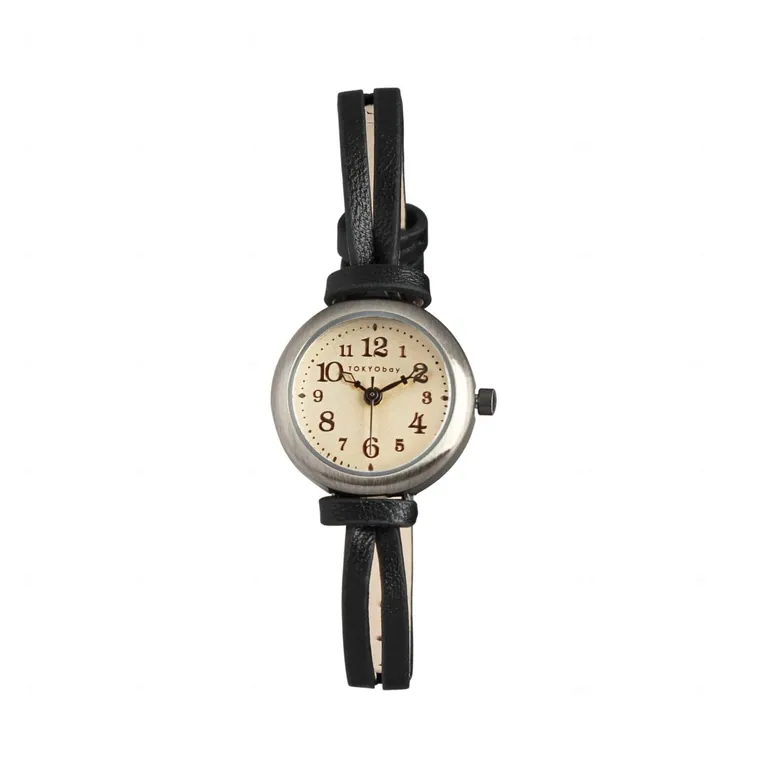 Eva Black Leather Women's Watch | TOKYObay Watches