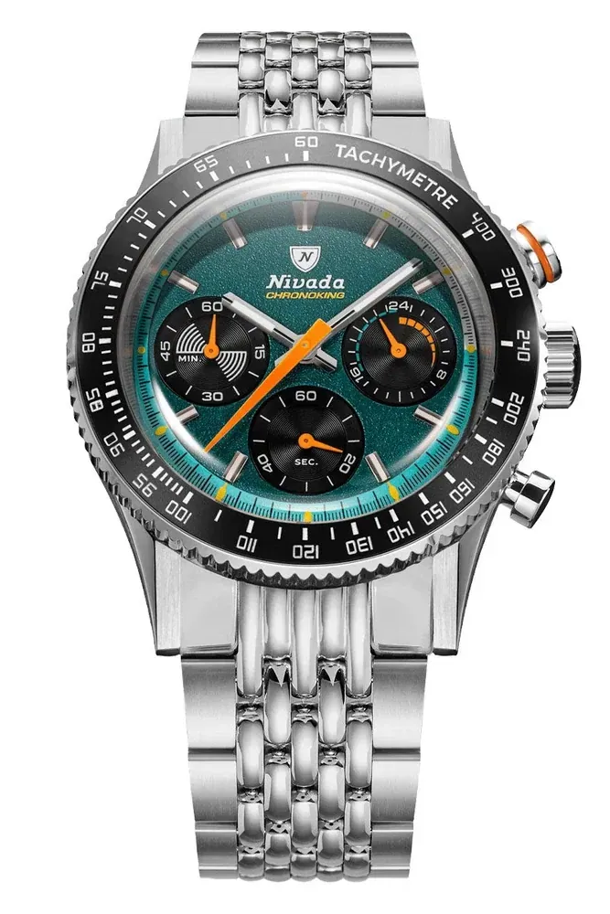 Nivada Grenchen Chronoking Mecaquartz Racing Green 87051Q04