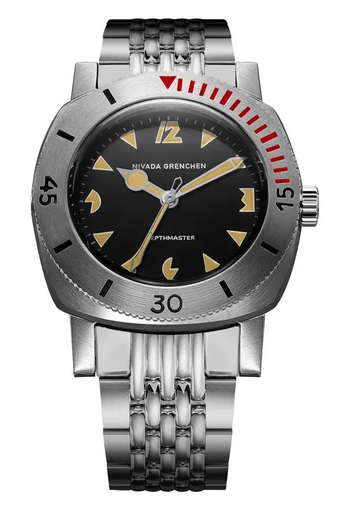 Nivada Grenchen Art Deco Depthmaster "Pac-Man" 39mm 14105A04