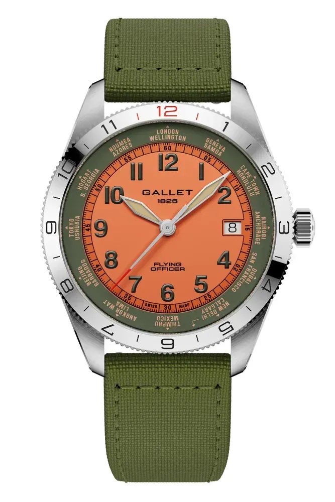 Gallet Flying Officer Automatic Date 40mm AG1701131O1W1