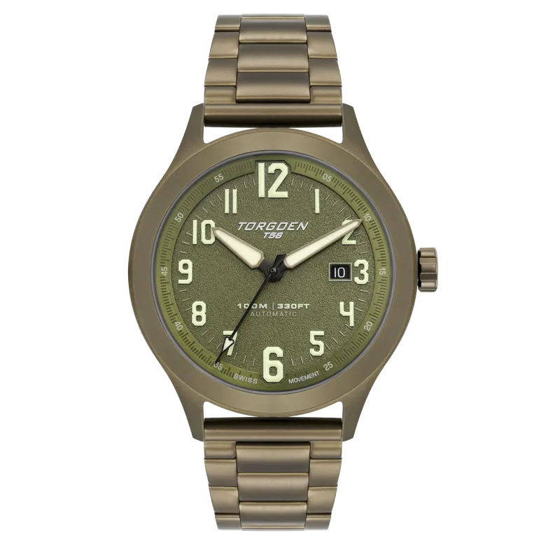 T56 Automatic | 44mm, Khaki Steel Bracelet