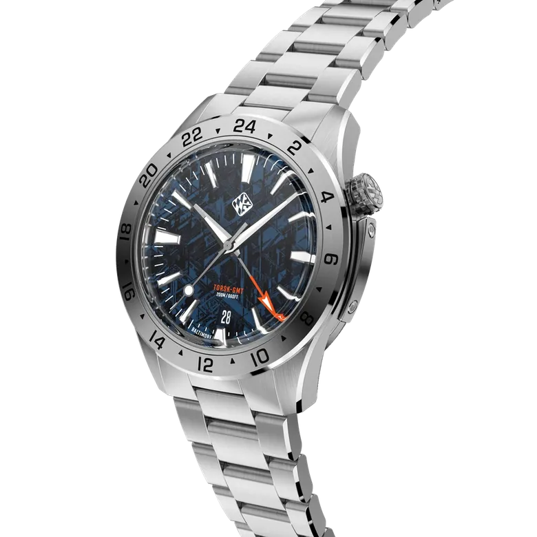 Steel Torsk GMT 39 - Cobalt Blue Meteorite (Preorder)