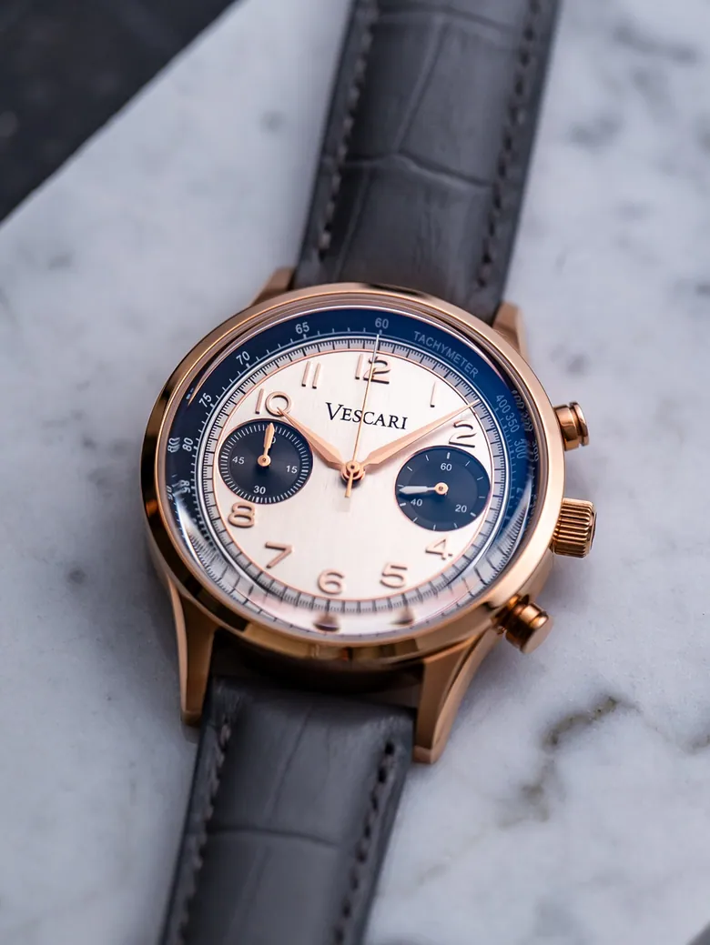 Chestor Rosegold/Grey Limited Edition Chronograph | Vescari Watch Co.