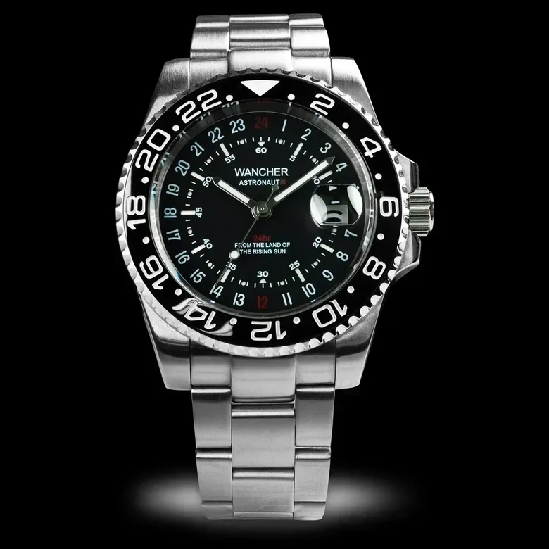 Wancher Astronaut 3 – 24 Hour Automatic Watch with Dual Time & GMT Bezel