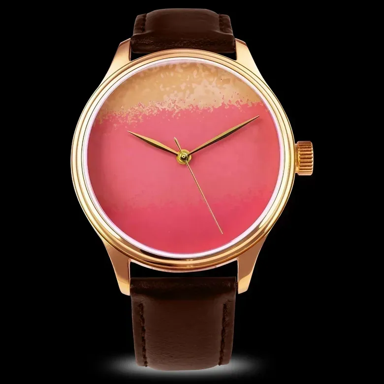 Dream Watch Chawan-Iro Momo Urushi Watch | Japanese Lacquer Art Timepiece for Collectors