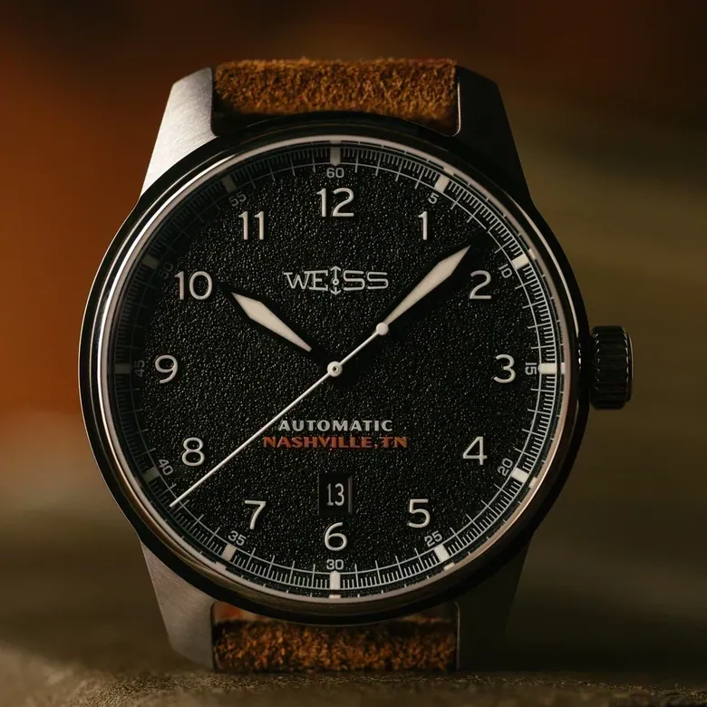 Limited Edition 42mm Automatic Standard Issue Field Watch with Date: Textured Black Dial
