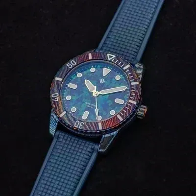 US STOCK Timascus Pearl Diver V2 - Dark Blue Opal (39 mm, 200 m)
