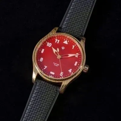 Anniversary Flieger — Mokume Gane & Orange Agate (NH38A No-date) – 40 mm