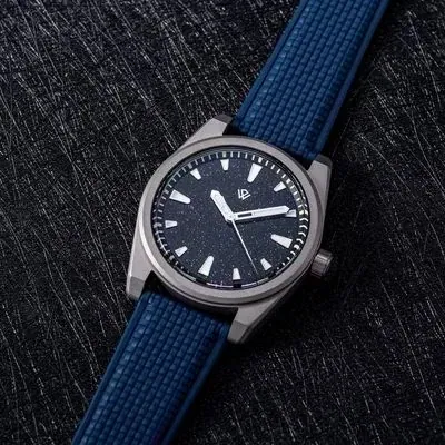 US STOCK Basilea 39 mm – Dark Blue Aventurine Dial, Grade 5 Titanium, Soprod M100