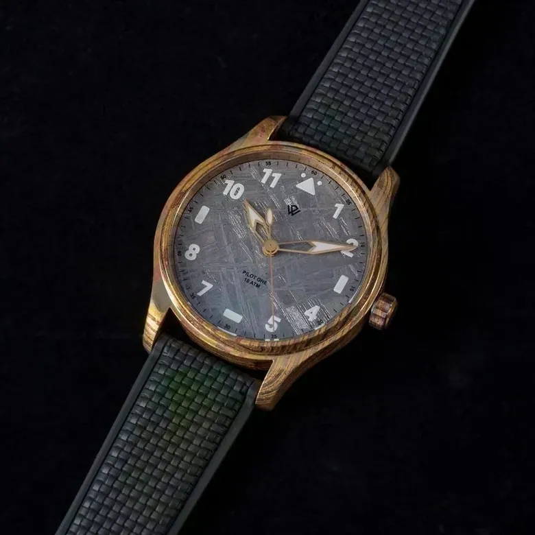 US STOCK Flieger — Mokume Gane & Meteorite (NH38A No-date) – 40 mm