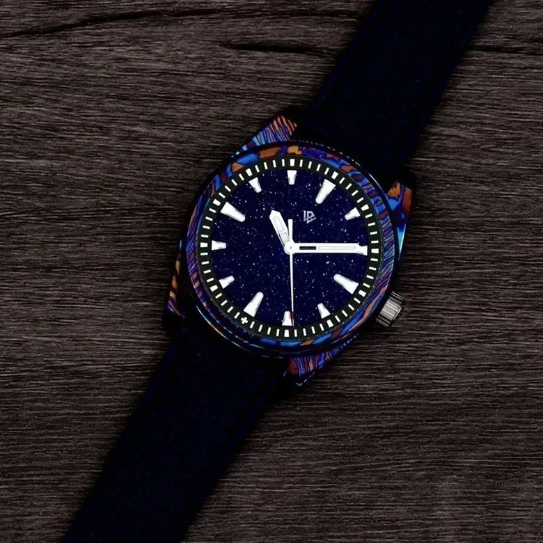 Basilea 39 mm – Timascus Case & Aventurine Dial, Soprod M100 (Pre-Order)