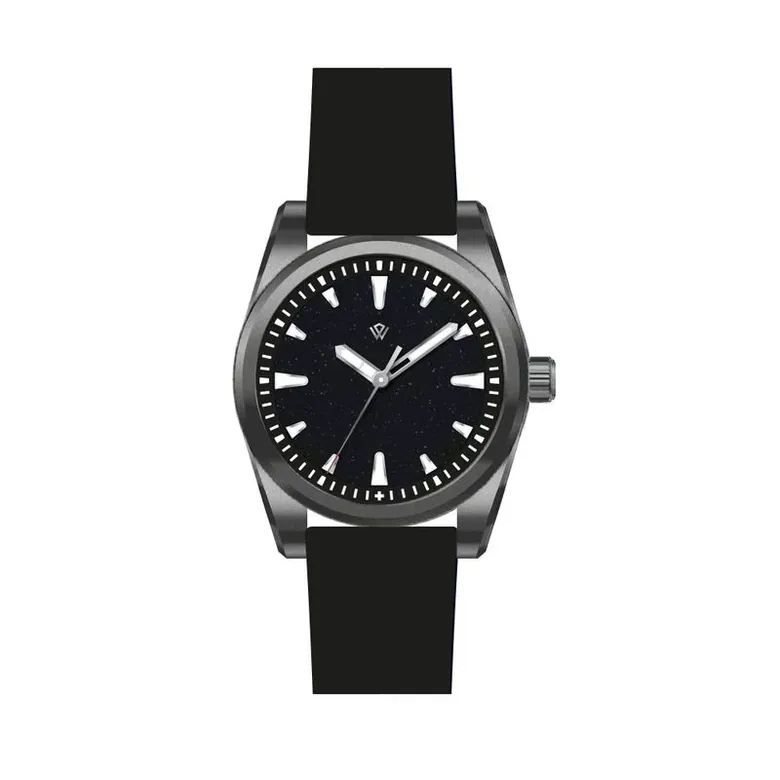 Basilea 39 mm – Black Aventurine Dial, Grade 5 Titanium, Soprod M100 (Pre-Order)