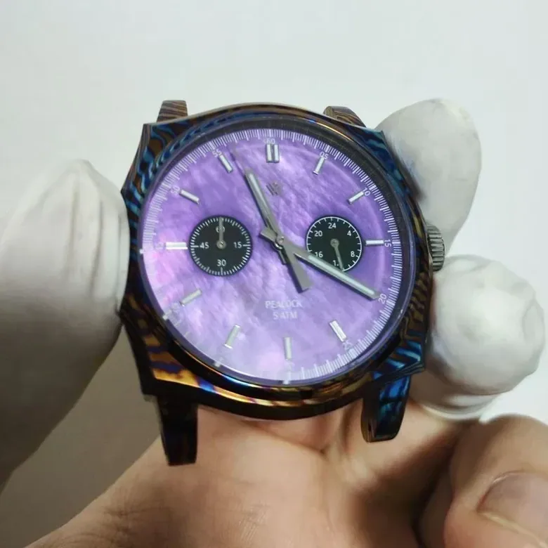 Peacock Timascus Chronograph - Purple MOP VK64A