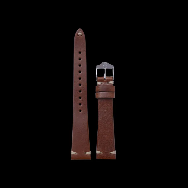 Tonny – Chestnut / Apricot Stitching  Italian Leather Strap (18mm) LS11903824N