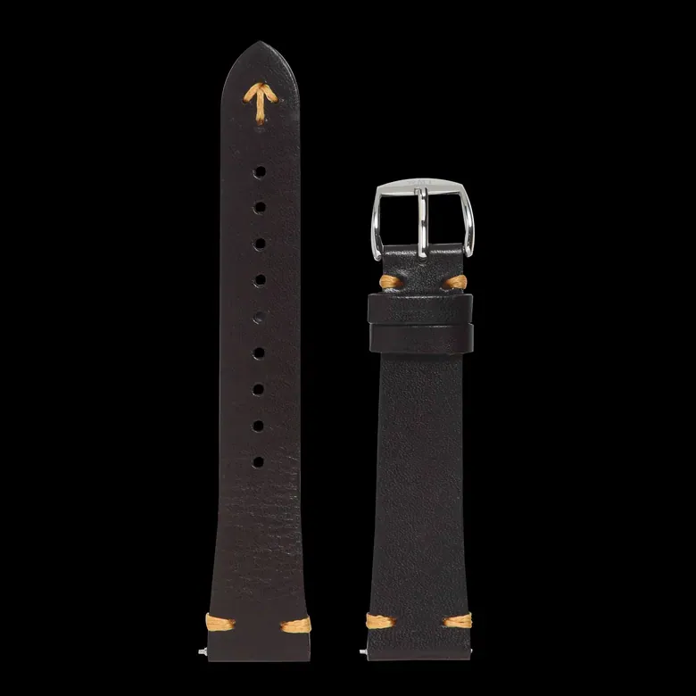 Tonny – D.Brown / L.Brown Stitching Italian Leather Strap  LS11903805N