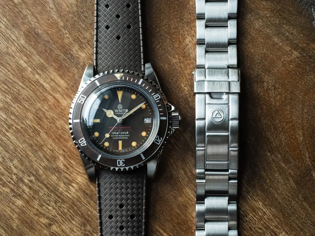 Royal Marine – Tropical Brown / Aged Edition / Metal Bracelet + Rubber Strap Set