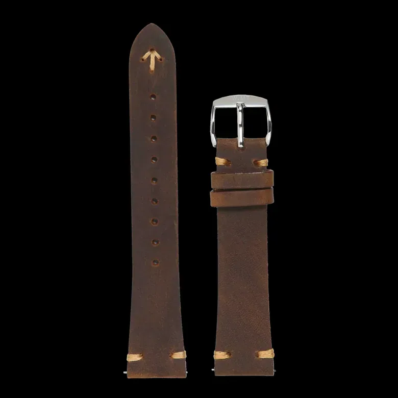 Tonny – DK.Brown / L.Brown Stitching Italian Leather Strap  LS11903813N