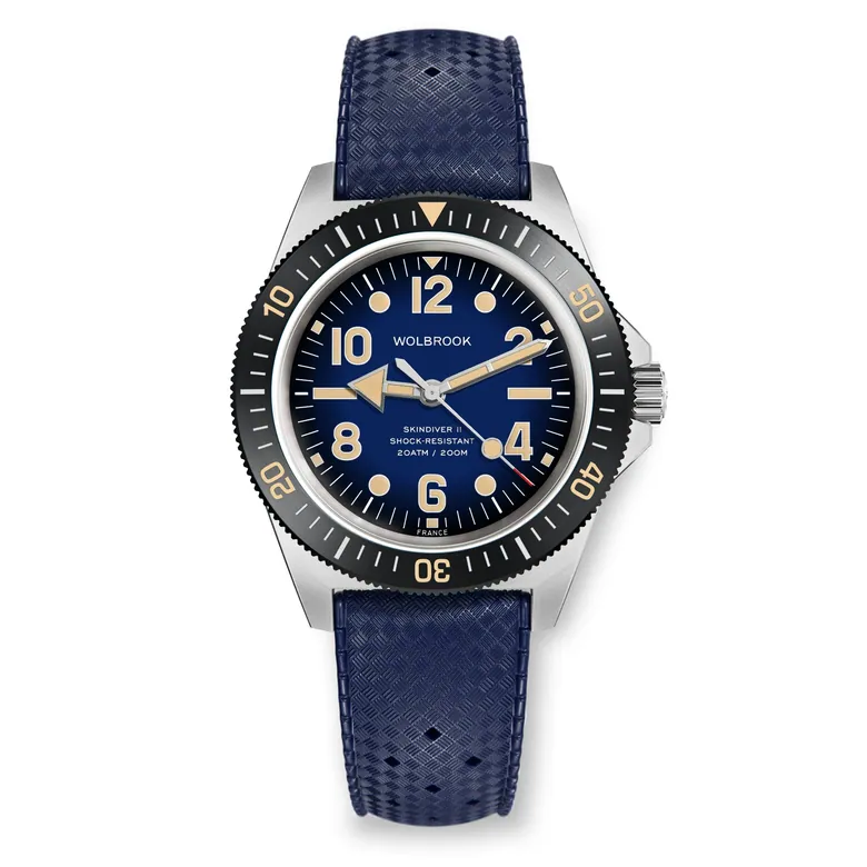 Skindiver II Automatic Dive Watch - "Jumbo Indices" Smoked Blue
