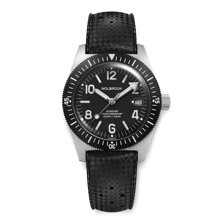 Skindiver Automatic 38 mm Even Numerals Dive Watch - White Lume