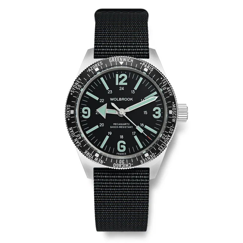Skindiver WT Mecaquartz Watch - Green Lum & Steel Bezel with Black Aluminum Insert