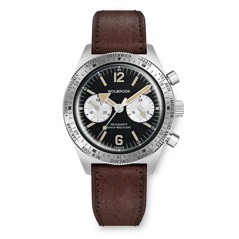 Skindiver WT Chrono-Mecaquartz Vintage Black Reverse Panda Chronograph