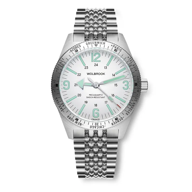 Skindiver WT Mecaquartz Bracelet Watch - White & Steel