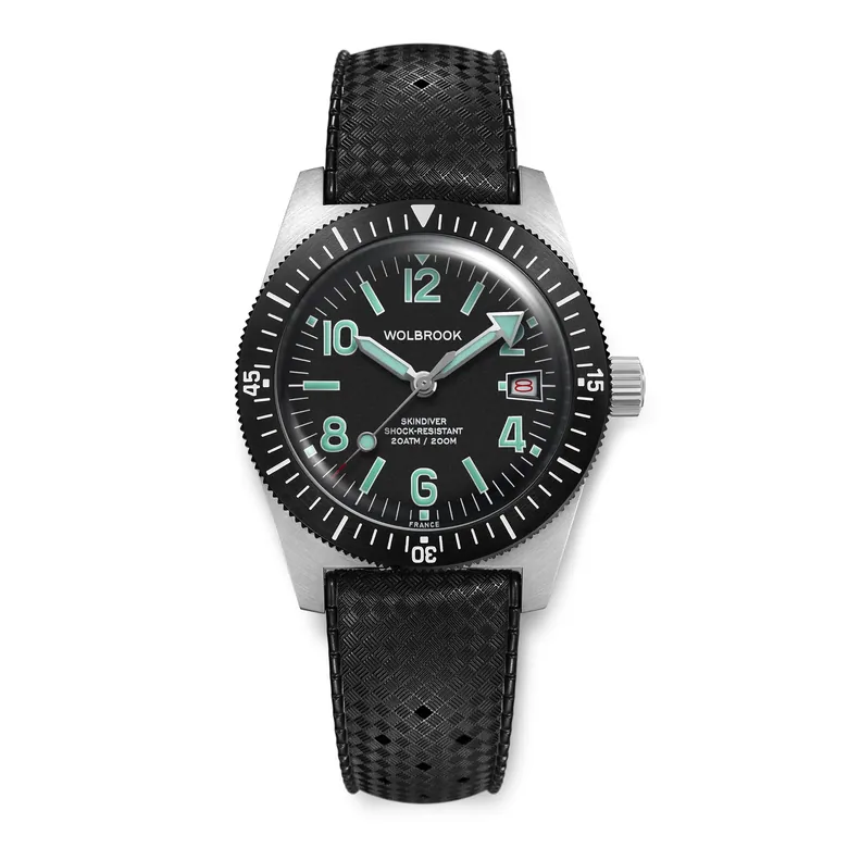Skindiver Automatic 38 mm Even Numerals Dive Watch - Green Lume