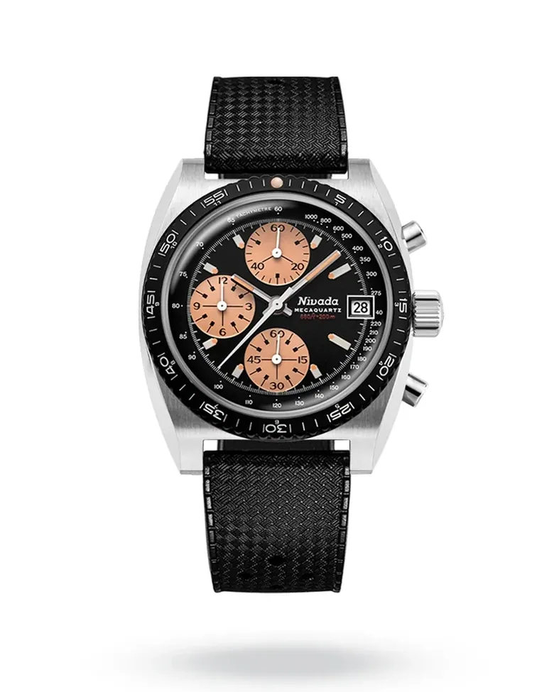 Nivada Grenchen Autochron Mecaquartz Salmon