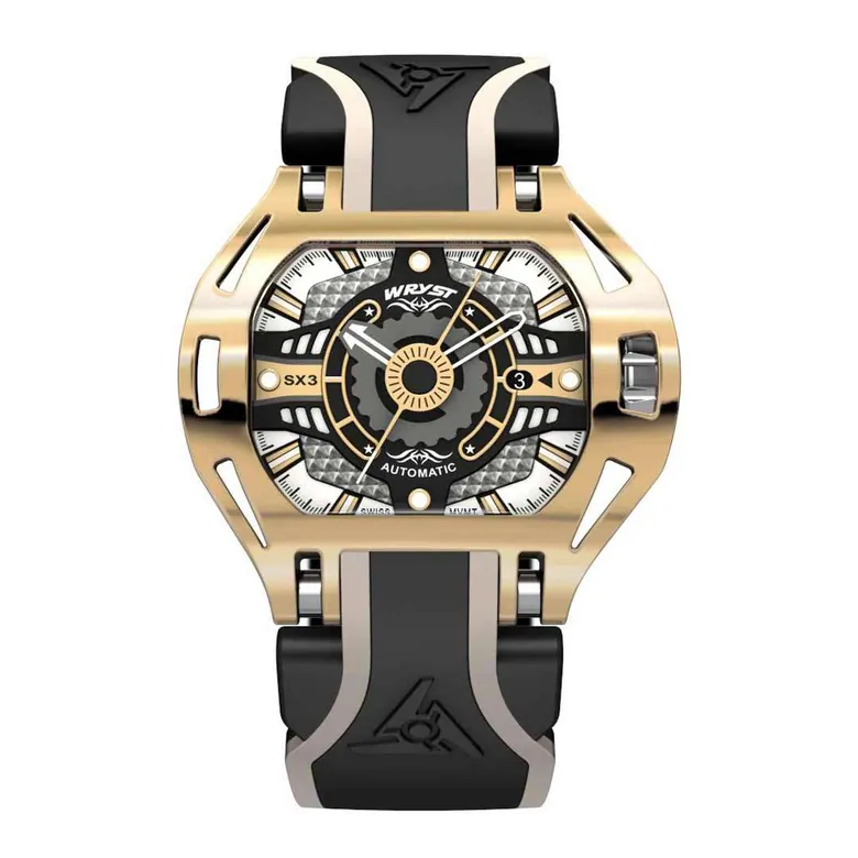 Mens Gold Automatic Watch Wryst Racer SX3 in Yellow Gold
