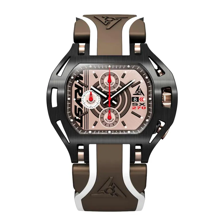 Black and Brown Watch for Men Wryst SX270 Swiss Chronograph