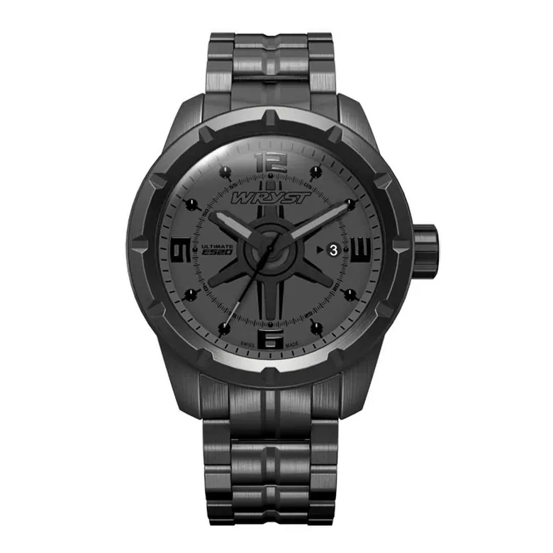 Mens Black Stainless Steel Watch Wryst ES20-M Black DLC